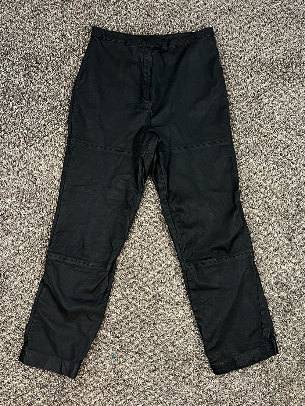 Vintage Y2K Style & Co black leather straight leg biker pants edgy moto punk